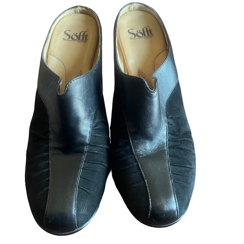 Sofft 9 1/2 Heeled Mules Leather Upper and Sock‎ - Picture 5 of 8